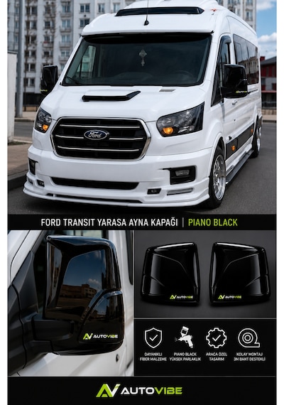 A Kalite Fiber Yarasa Ayna Kapağı Ford Transit Boyasız Tam Uyumlu 2015 Sonrası