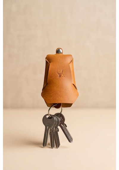 Oh Deer Leather Hakiki Deri Anahtarlık - Cüzdan Tipi Kapalı Tasarım