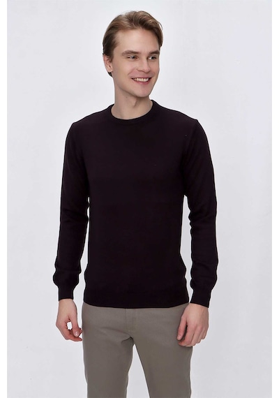 Morven Basic Dinamik Fit Rahat Kesim Bisiklet Yaka Triko Kazak 99kc017005309 Mor