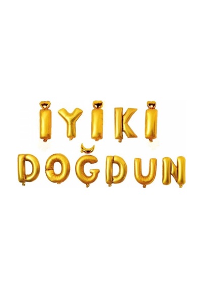 Metalize Balon Set İyi Ki Doğdun Altın