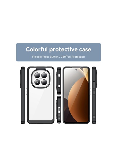 Caseonn Xiaomi Redmi Note 15 Pro Plus Kılıf Kamera Korumalı Darbe Emici Şeffaf Arka Kapak Siyah
