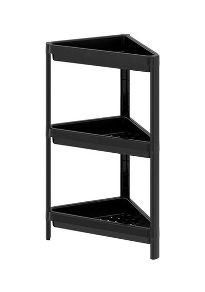 Banyo Raf Ünitesi Üçgen Raf IKEA Siyah Pratik Raf Ünitesi 33x33x7 Siyah