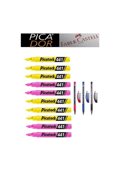 Picatack 441 Fosforlu Kalem Karmaofis Set 1 Karışık8