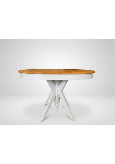 Vintera Açılır Oval Ahşap Mutfak Masası 80x120 Natural-beyaz