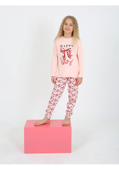 Kız Çocuk Uzun Kollu %100 Pamuklu Pijama Takımı Place Paris SOMON