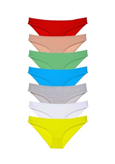 7 Adet Süper Eko Set Likralı Kadın Slip Külot Çok Renkli Diğer