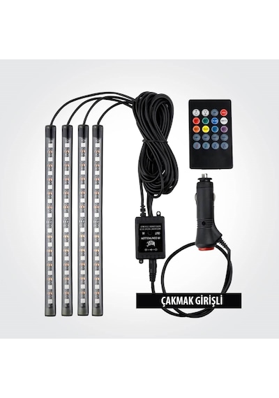 12 Ledli Kumandalı Ayak Altı Led Araç İçi Aydınlatma