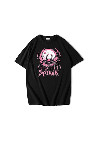 Brz Collection Unisex Oversize Black Spider T-shirt-siyah Siyah