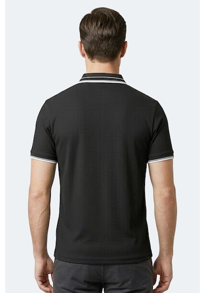Slazenger Zınovıa Erkek Polo Yaka Siyah Tişört