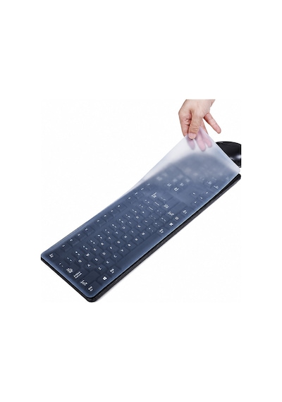Şeffaf Silikon Klavye Koruyucu Masaüstü Klavye Koruma Kılıfı 45x14 Cm