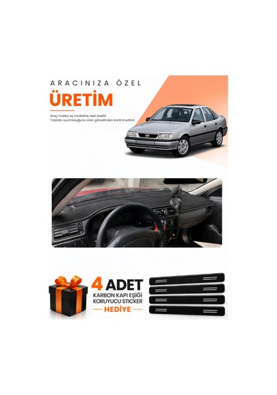 Opel Vectra A 1988-1995 Uyumlu Torpido Koruma Örtüsü Oto Kılıfı - Siyah