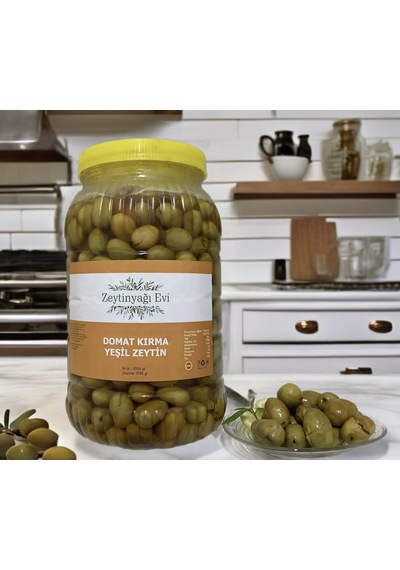 El Kırması Domat Sofralık Yeşil Zeytin İri Kalibre Pet Şişe 3000 Gram