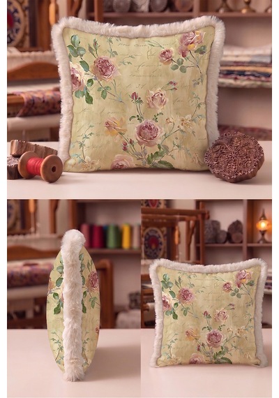 Vintage Gül Çiçekli Saçaklı Yastık Kılıfı - Romantik Bahar Bej Pudra Krem Püsküllü Kırlent Kılıfı Kayıp Esinti Lime Vintage Gül Çiçekli Saçaklı Yastık Kılıfı - Romantik Bahar Bej Pudra Krem Püsküllü Kırlent Kılıfı Kayıp Esinti Lime