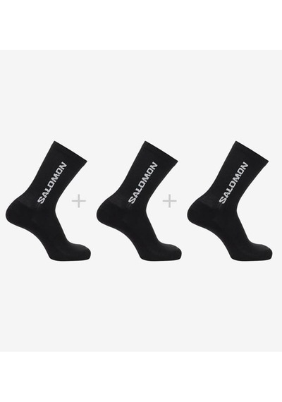 Salomon Lc20861 Everyday Crew 3 Pack Çorap - Siyah-siyah Siyah