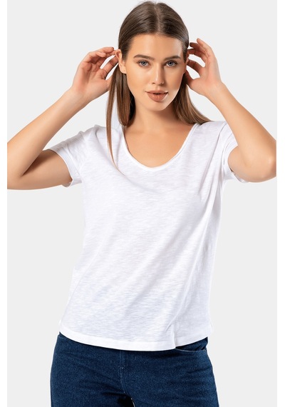 Wtshirt Paris U Yaka Kadın T-shirt Beyaz 001