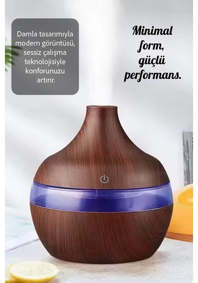 300 Ml Işıklı Hava Nemlendirici - Ledli Oda Ortam Nemlendirici Aroma Difüzör Buhar Makinesi