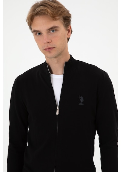 U.S. Polo Assn. Erkek Slim Fit Siyah Triko Hırka 50313684-VR046