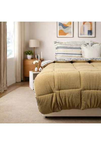 Sherpa Comforter Çift Kişilik Uyku Seti - Kapiçino