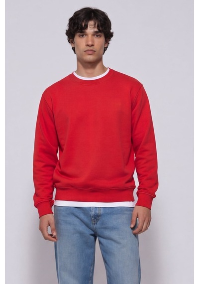 Sabri Özel Unisex Kırmızı Normal Kesim Regular Fit %100 Pamuk Bisiklet Yaka Sweatshirt
