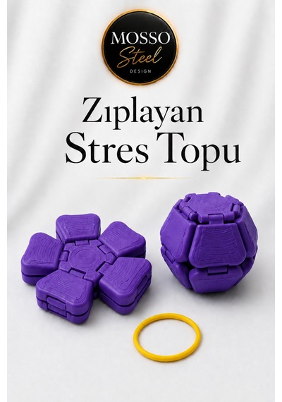 Zıplayan Stres Topu Clicker Stres Topu Lastik Mekanizmalı 3d Baskı Mekanik Fidget Oyuncak - Hoplaç - Zıplaç Ms-2