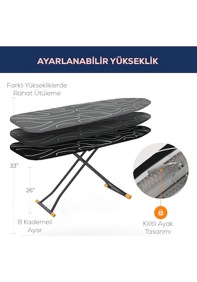 Perilla Tbtl-01 Happhom 4 Katmanlı 8 Kademeli Mono Ütü Masası 33 138cm Diğer