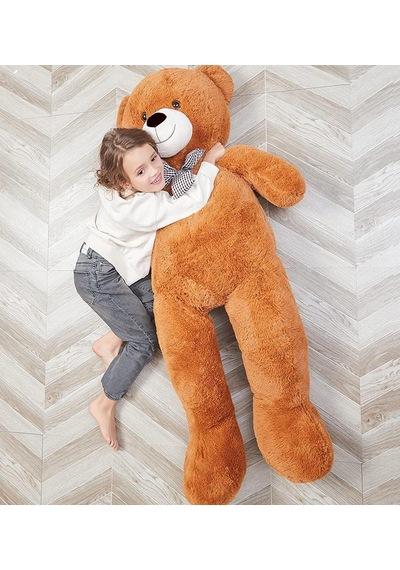 Tr 175 Cm Papyonlu Dev Boy Peluş Ayı -% 100 Yerli Kahverengi Genel
