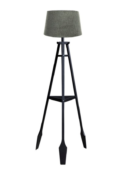 Remi 3 Ayaklı Tripod Lambader Siyah Ahşap Köşe Lambası Abajur Diğer
