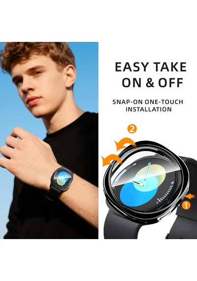 Soft-case Samsung Galaxy Watch 8 40mm İçin 360 Kasa Koruyucu Yumuşak Tpu Kılıf Dokunmatiği Ve Netliği Etkilemeyen Darbelere Karşı Galaxy Watch 8 40mm Ekran Koruyuculu Kılıf Şeffaf Çok Renkli