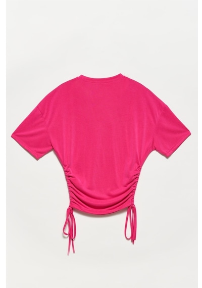 DİLVİN Yan bağcıklı tshirt-PEMBE Pembe