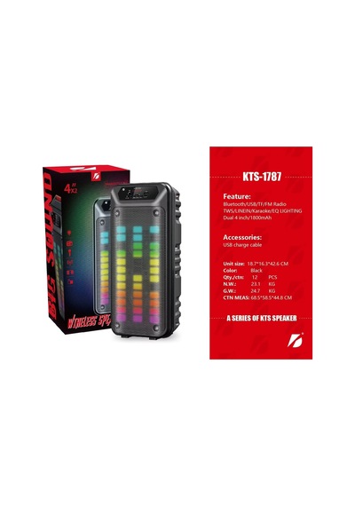 Dev Party Speaker Şarjlı Bluetooth Hoparlör Rgb Işıklı Kablosuz Taşınabilir Hoparlör