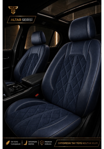 Fiat Egea Cross 2020+ Uyumlu Altar Serisi Tay Tüyü Füme Premium Koltuk Kılıfı
