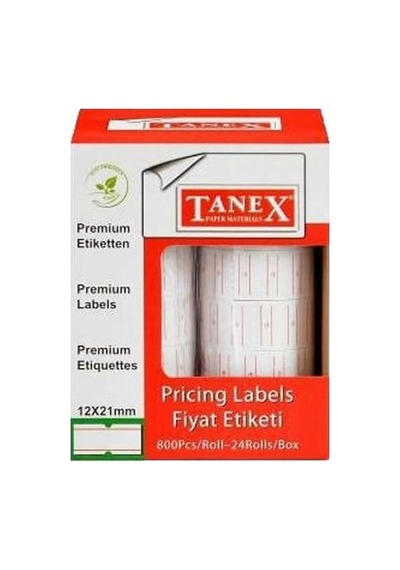 Tanex 12x21 6 Lı Motex Flo Kırmızı Çizgili Etiket 12