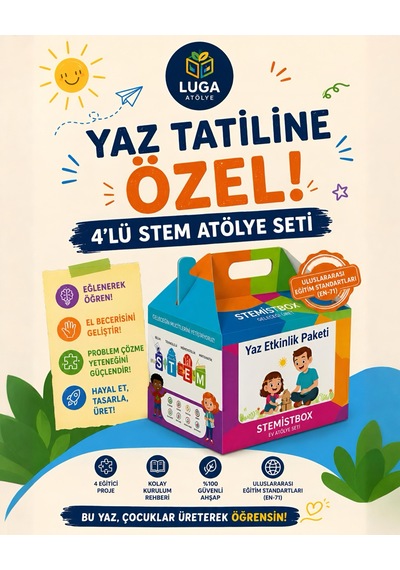 Stemist Box Anaokulu Yaz Seti - 4'lü Ahşap Stem Eğitim Seti - Aktivite Kutusu