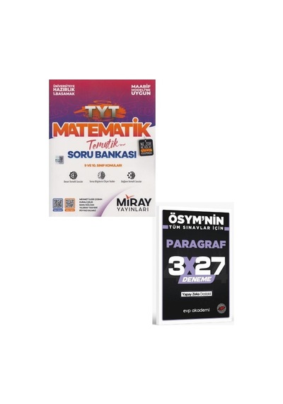 2027 Miray 2027 Tyt Matematik Maarif Model Tematik Soru Bankası+evp Akademi Paragraf