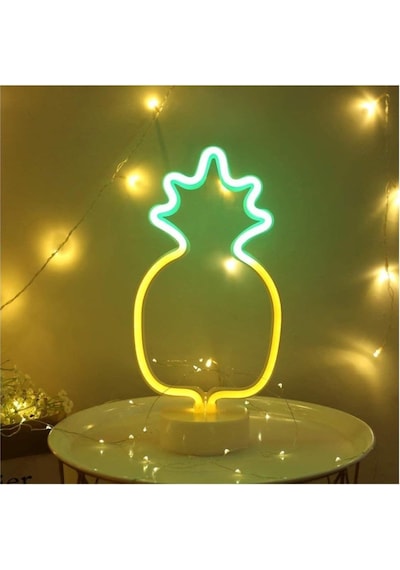 Buffer Dekoratif Ananaslı Neon Led Masa Ve Gece Lambası Hediyelik Lamba Renkli