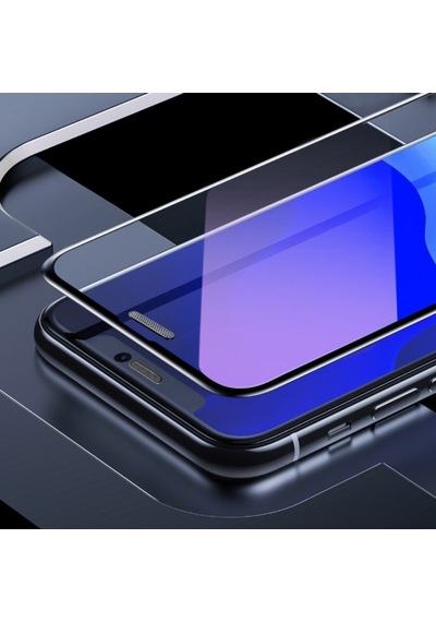 Baseus Apple Uyumlu   iPhone Xs-X 5.5 Ekran Koruyucu Full Anti Blue Light Tempe Siyah