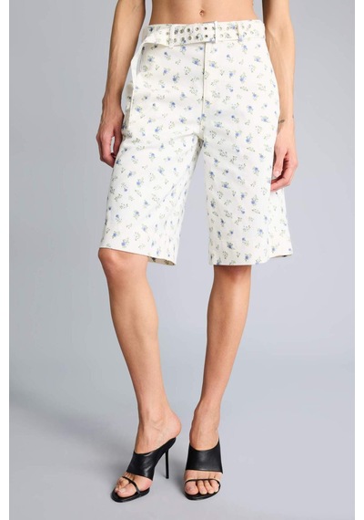 Defacto Afra X Defacto Normal Bel Gabardin Bermuda H2627ax26smwt84 Beyaz-wt84