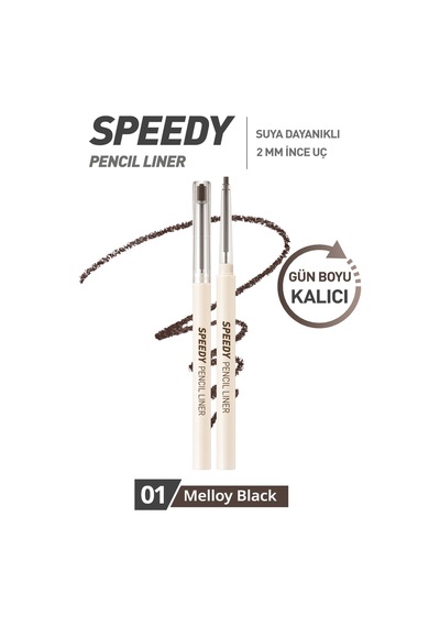 Suya Dayanıklı Kolay Kullanım Sunan Göz Kalemi Perıpera Speedy Pencil Liner 1 Melloy Black Diğer