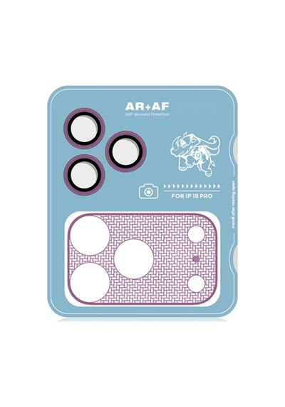 Apple İphone 18 Pro Uyumlu Fc009 Titanyum Serisi Anti Reflective 2in1 Kamera Lens Koruyucu Vişne