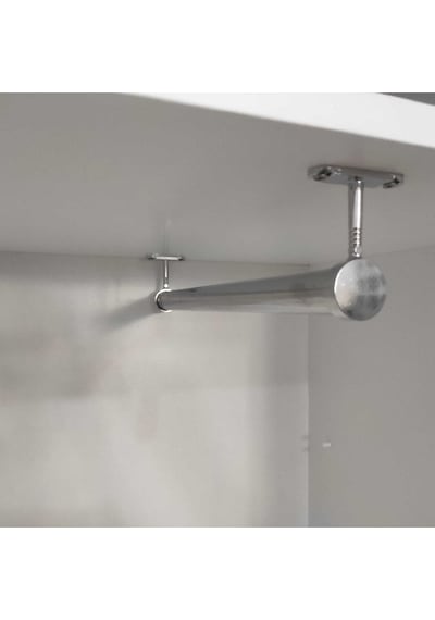Dolap Içi 25 Cm Krom Yuvarlak Askı Borusu Askı Borusu +flanş+vida - Dolap İçi Düzenleyiciler - 3