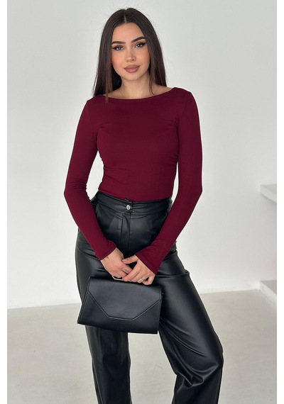 Noa & Noa Kadın Omuz Açık Fit Bluz Burgundy Glow bordo Noa & Noa Kadın Omuz Açık Fit Bluz Burgundy Glow bordo
