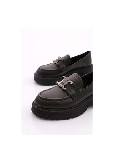 Dgn 170 Kadın Loafer Ayakkabı Siyah Napa