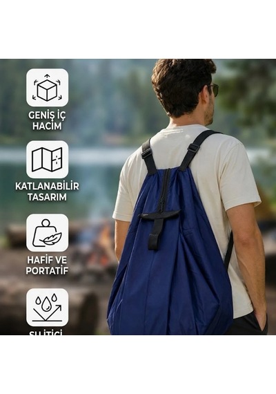Geniş Hacimli Katlanabilir Omuz Çantası Kamp, Seyahat, Spor Ve Piknik Kullanımı Çok Renkli