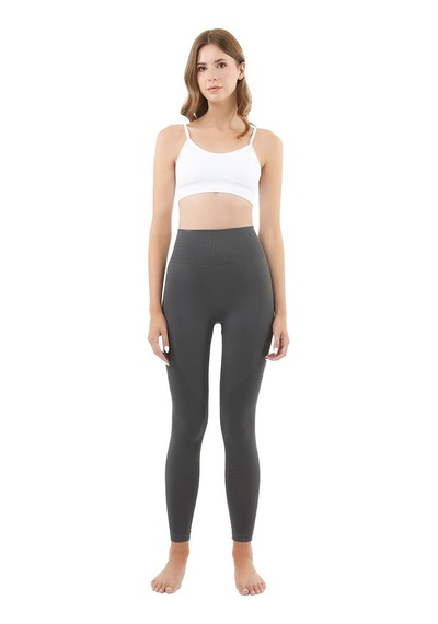 Cottonhill Füme Yüksek Bel Toparlayıcı Seamless Kadın Spor Tayt Füme