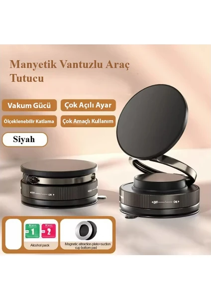 360 Dönen Magsafe Destekli Telefon Tutucu Vakumlu Katlanabilir Tüm Cihazlarla Uyumlu Diğer