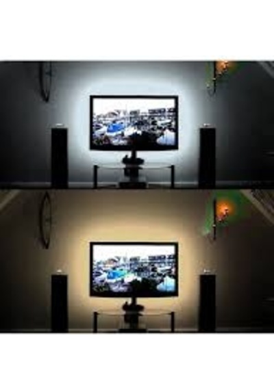 4X50Cm Beyaz Lcd Led Tv Arkası Aydınlatma Usb Şerit Led Işık