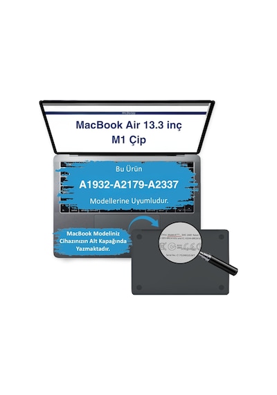 Apple Uyumlu MacBook Air Kılıf M1 HardCase Touch ID A1932 A2179 A2337 Mat