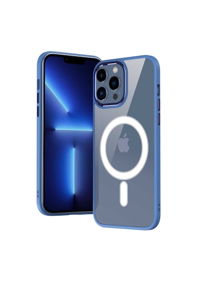 Apple Uyumlu iPhone 13 Pro Uyumlu Wireless Şarj Özellikli Zore Krom Magsafe Silikon Kılıf-lila Lila -