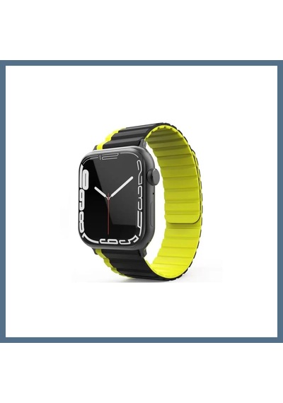 Buradabulabilirsin Movenchy Watch 42mm Uyumlu Mo-wb1 Çift Renk Mıknatıslı Silikon Kordon - Siyah-sarı Bbz