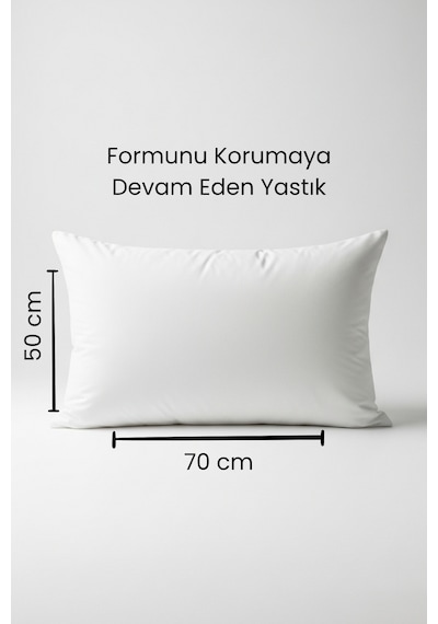 2 Adet 700 Gr Elyaf Dolgulu Mikrofiber Yastık - Yıkanabilir & Nefes Alan 50 X 70 Cm Beyaz